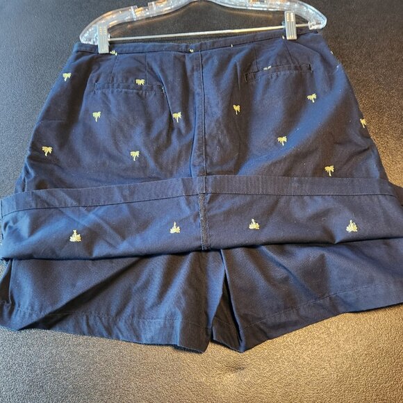 LIZGOLF Skirt Skort Tennis Pickleball Golf Navy Blue Palm Trees Pockets Lined 14 - Picture 7 of 11